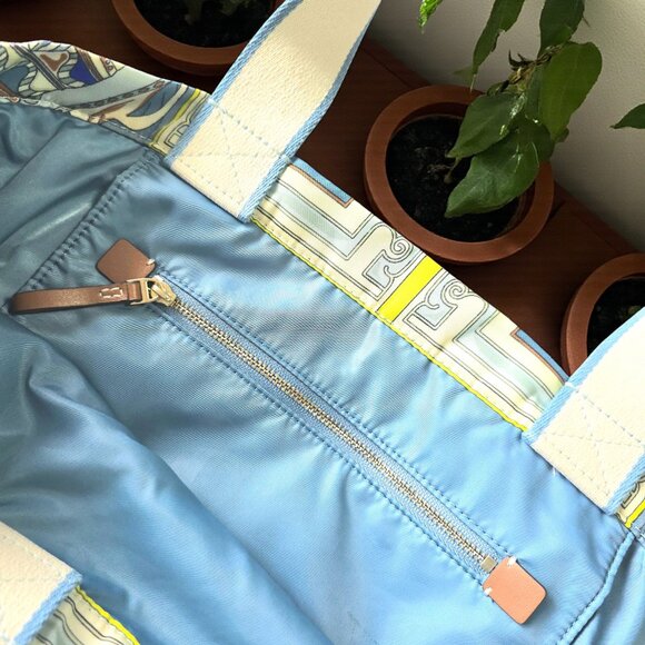 Tory Burch Ella Printed Market Tote Bag Recycled Nylon Greek Gardens Multicolor - Picture 13 of 16